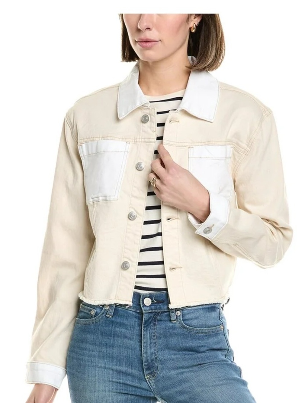 Hudson two tone denim jacket size XS CROPPED